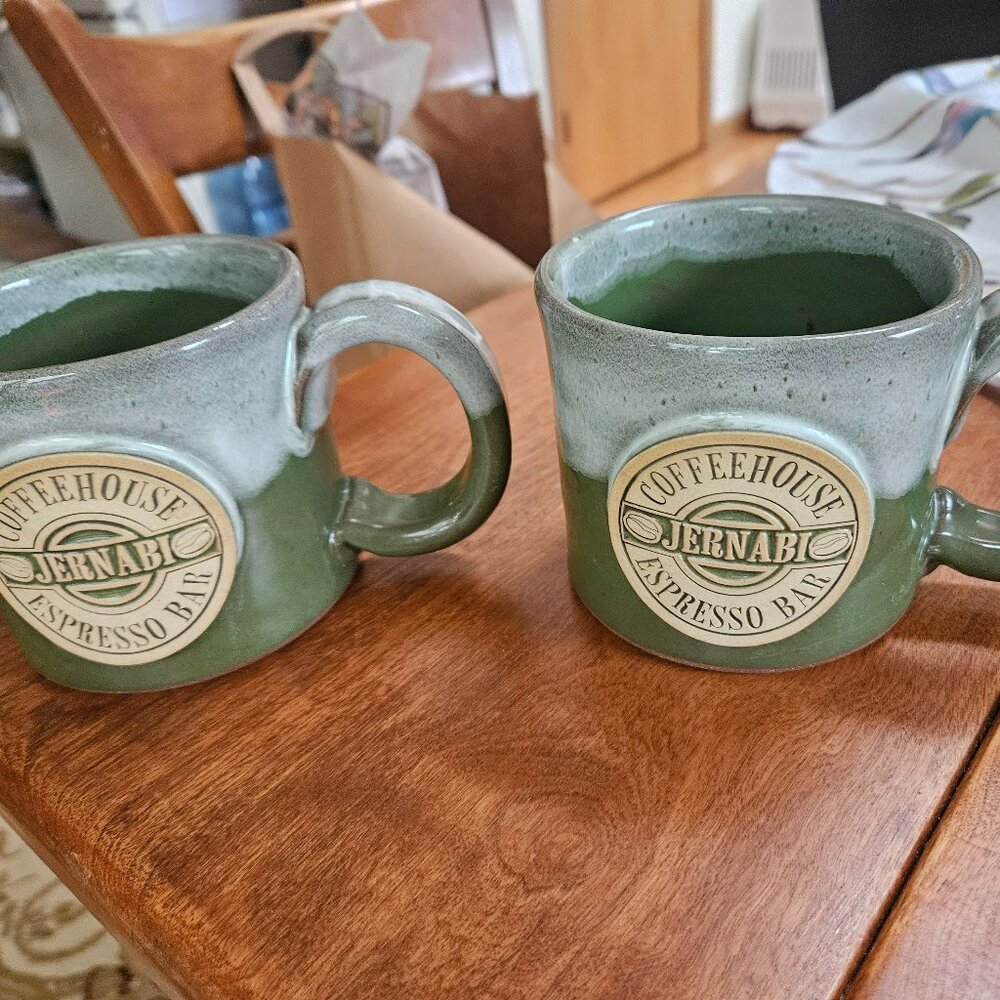 seafoam handcrafted in USA Stoneware mug set of two